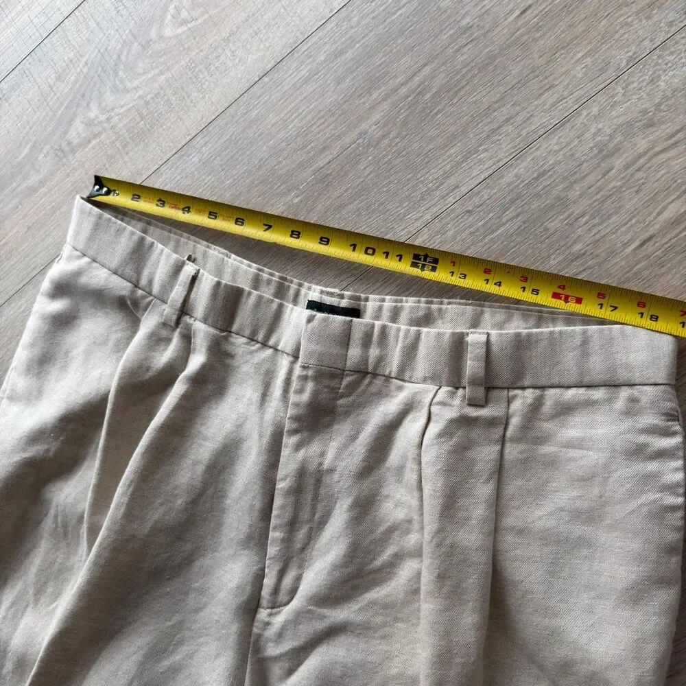 Dockers Men's Khaki Tan 40x32 Linen Blend Trousers Pants Preppy Coastal VTG 90's